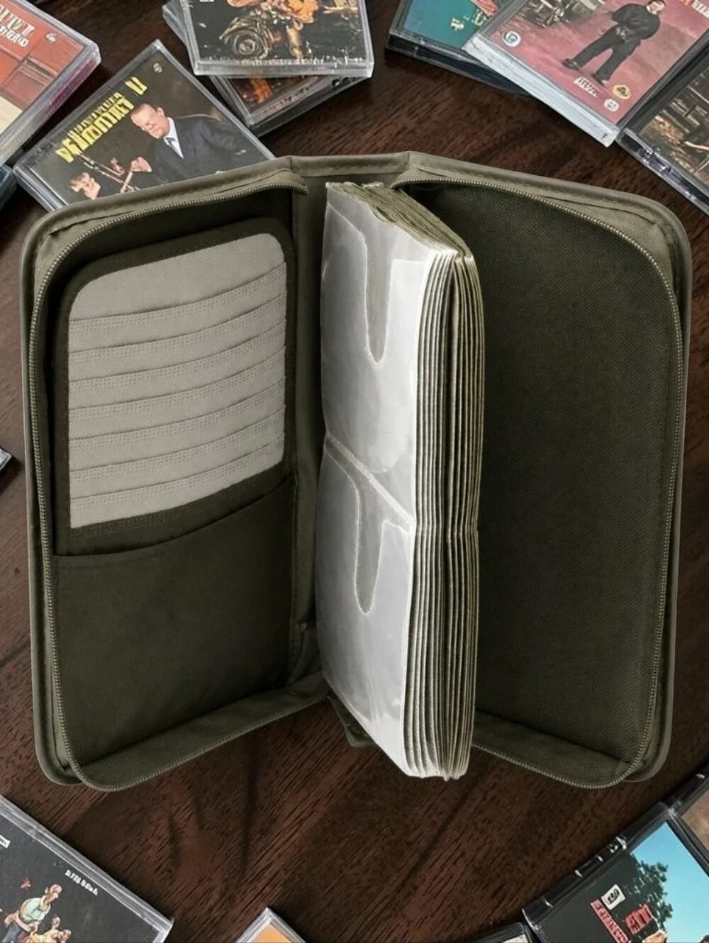 [Holds 72 Count] Nylon Black Zippered CD/DVD Storage Book Travel Transport Case.